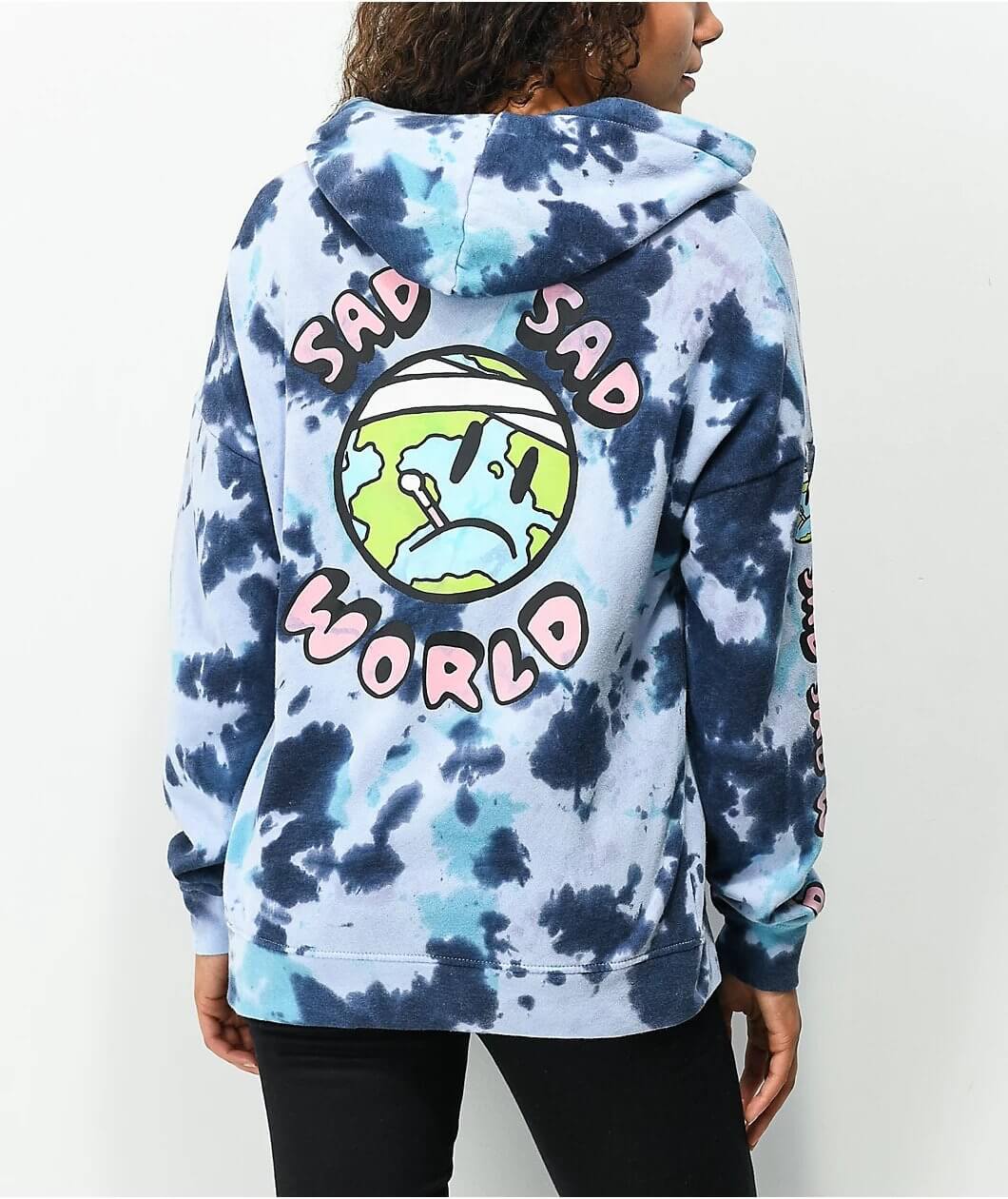 Sad World Blue Tie Dye Hoodie